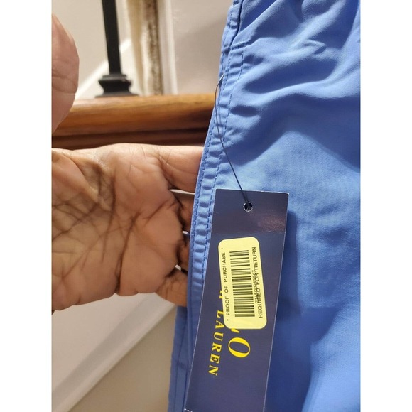 Polo Ralph Lauren Men's Blue Polyester Pull On Swim Trunk Logo Print Shorts 2XL - Picture 5 of 12